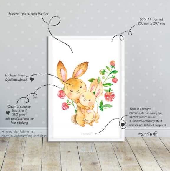 Waldtiere Hase Kinderposter